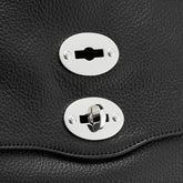 POSTINA® M IN PELLE MARTELLATA BLACK NERO | Zanellato