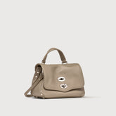 POSTINA® BABY IN PELLE MARTELLATA GREY CRETA - Mini Bag | Zanellato