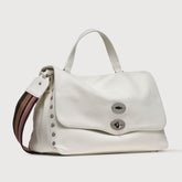 POSTINA® M IN PELLE MARTELLATA BIANCO LATTE - Borse iconiche | Zanellato