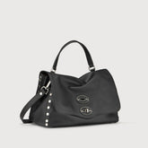 POSTINA® S IN PELLE LISCIA BLACK LAVAGNA - Borse in Pelle Liscia | Zanellato