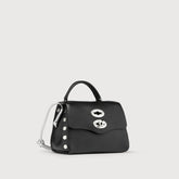 POSTINA® SBABY IN PELLE LAMINATA BLACK NERO - Borse in Pelle Laminata | Zanellato