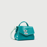 POSTINA® SBABY IN PELLE LAMINATA GREEN PESTO GENOVESE - Borse in Pelle Laminata | Zanellato