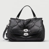 POSTINA® M IN TESSUTO BLACK LIQUIRIZIA - Borse in Pelle e Tessuto | Zanellato