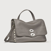 POSTINA® M IN PELLE MARTELLATA GREY MONTEBIANCO - Borse iconiche | Zanellato
