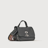 POSTINA® BABY IN PELLE MARTELLATA BLACK NERO - Borse iconiche | Zanellato