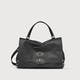 POSTINA® S IN PELLE LISCIA BLACK LAVAGNA - Borse in Pelle Liscia | Zanellato