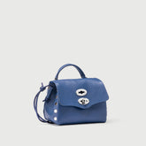 POSTINA® SBABY IN PELLE LAMINATA BLUE MORE DI ROVO - Borse in Pelle Laminata | Zanellato
