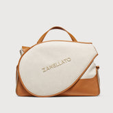 BORSA RACQUET CLUB EXTRA LARGE IN PELLE MARTELLATA BROWN BALCONIERA | Zanellato
