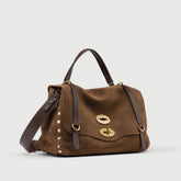 POSTINA® RE S IN NABUK BROWN TARTUFO DI NORCIA - Borse in Pelle Nabuk | Zanellato