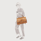 BORSA RACQUET CLUB EXTRA LARGE IN PELLE MARTELLATA BROWN BALCONIERA | Zanellato